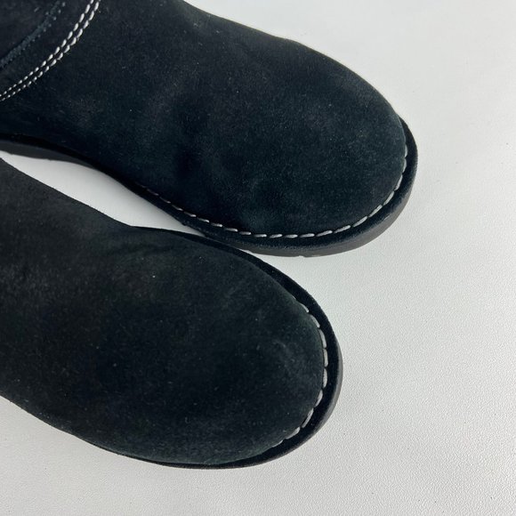 Clarks Unstructured Ashburn Womens Short Slouch Boot Black Suede size 6.5W Wide - Picture 9 of 16